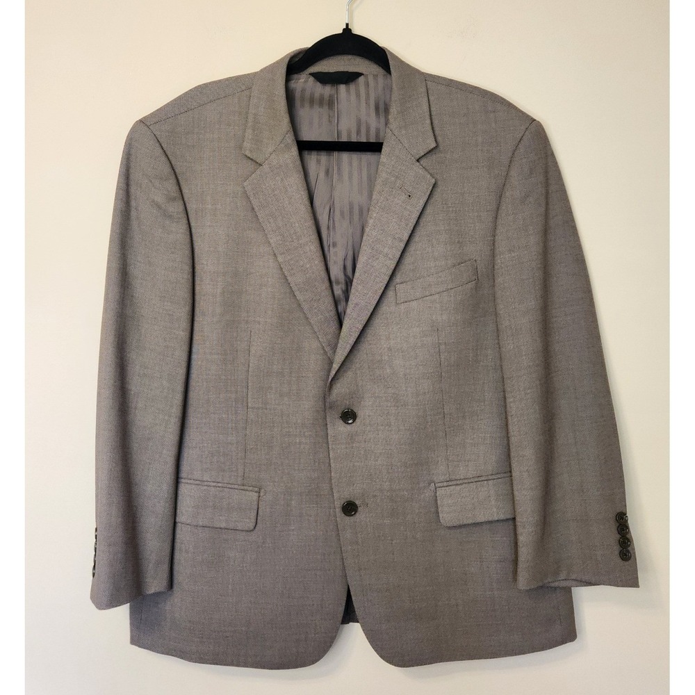 Baroni Super 150s Tan Brown Micro Pattern Suit 44S Jacket 40X26 Pants 100% Wool